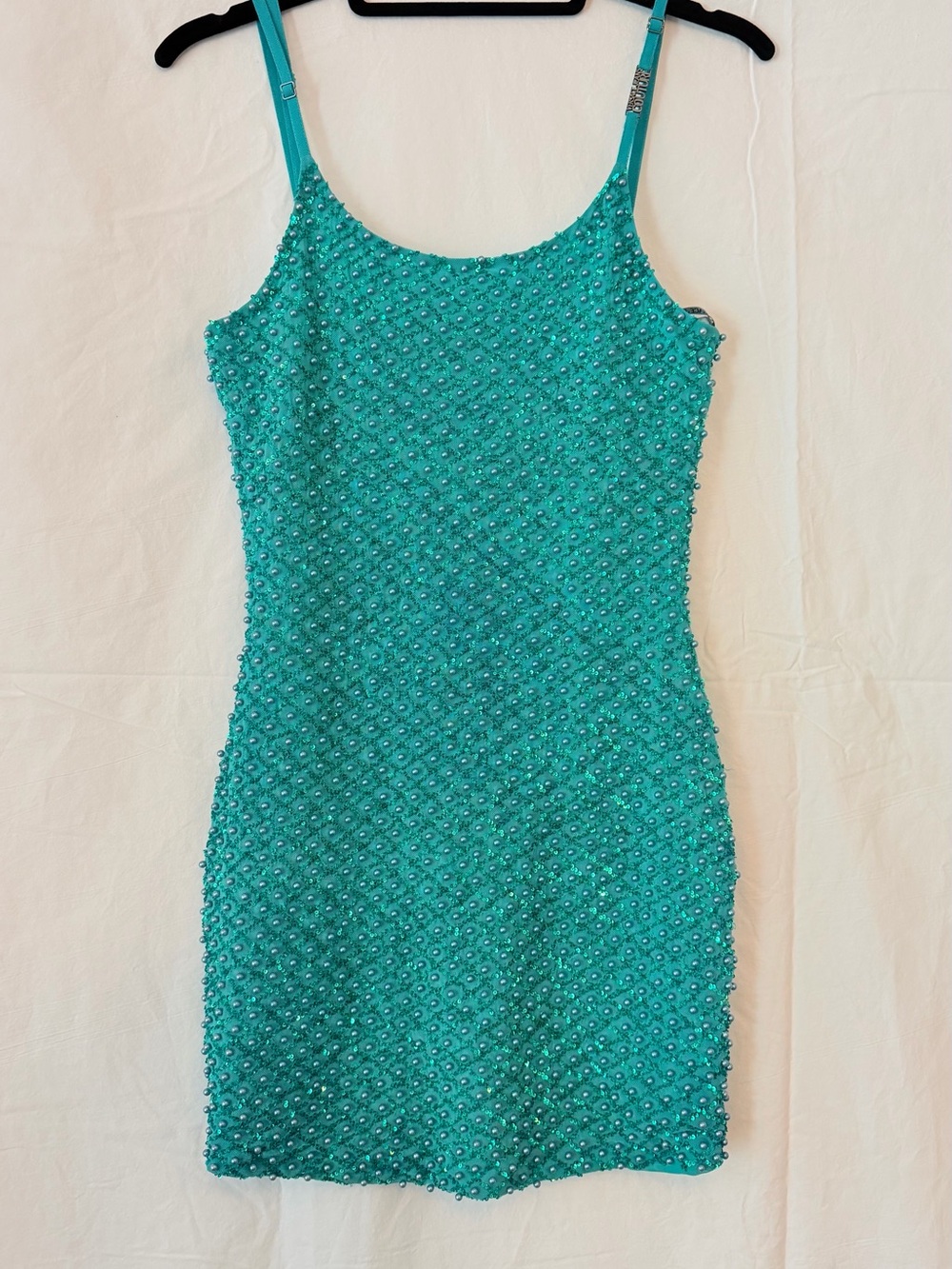 Versace Jeans Couture Turquoise Beaded Mini Dress